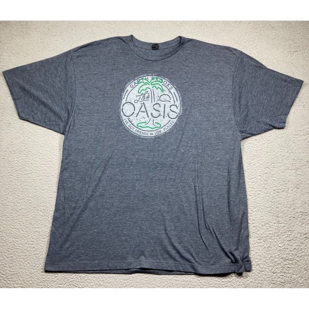 Garth Brooks The Oasis T Shirt Adult XXXL Gray Short Sleeve Blame Roots..Boots